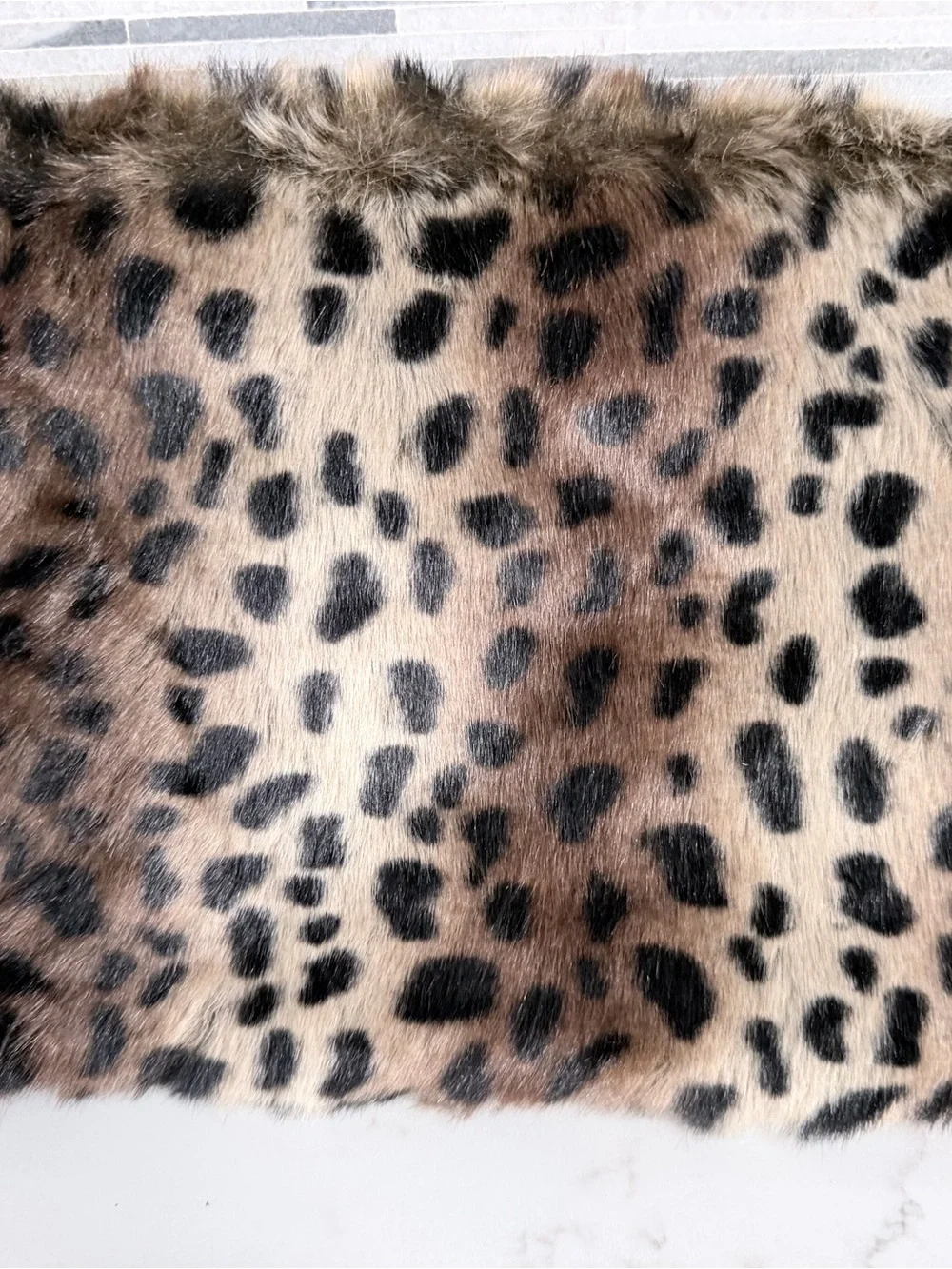 Vintage Joanel Leopard Print Faux Fur Crossbody Clutch - Black Trim